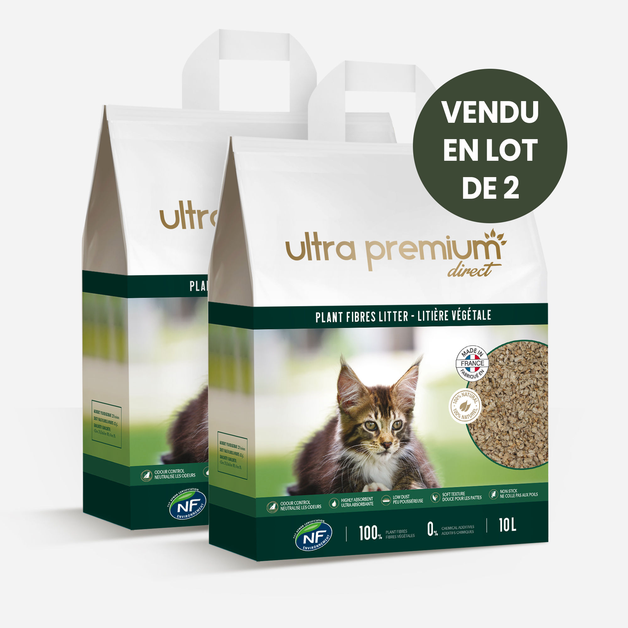 LITIERE ABSORBANTE - SANS PARFUM - CHAT BOTE - 5L