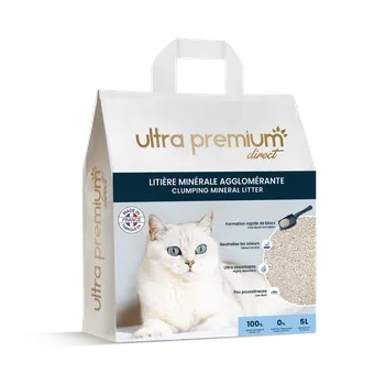 Litière minérale agglomérante chat 5L - 100% argile naturelle