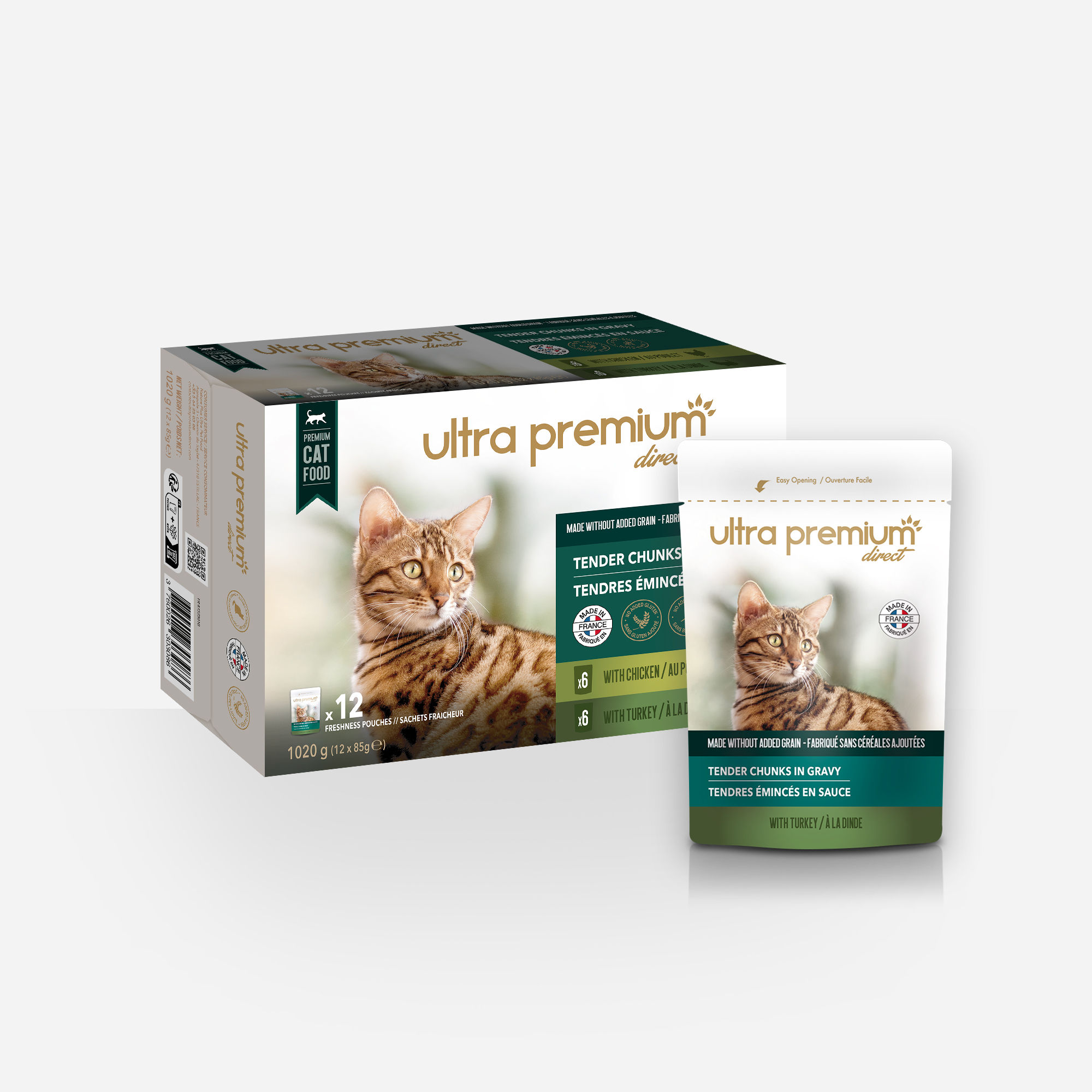 Bi-nutrition pour chat délicat : croquettes + sachets fraîcheur - Ultra  Premium Direct