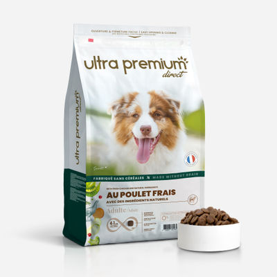 Croquettes Sans Céréales au Poulet frais pour chien adulte toutes tailles, Ultra Premium Direct