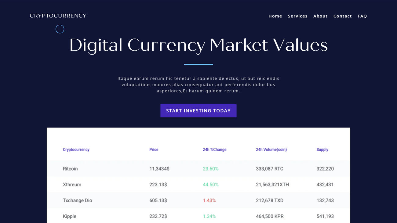 Crypto Currency Website Project