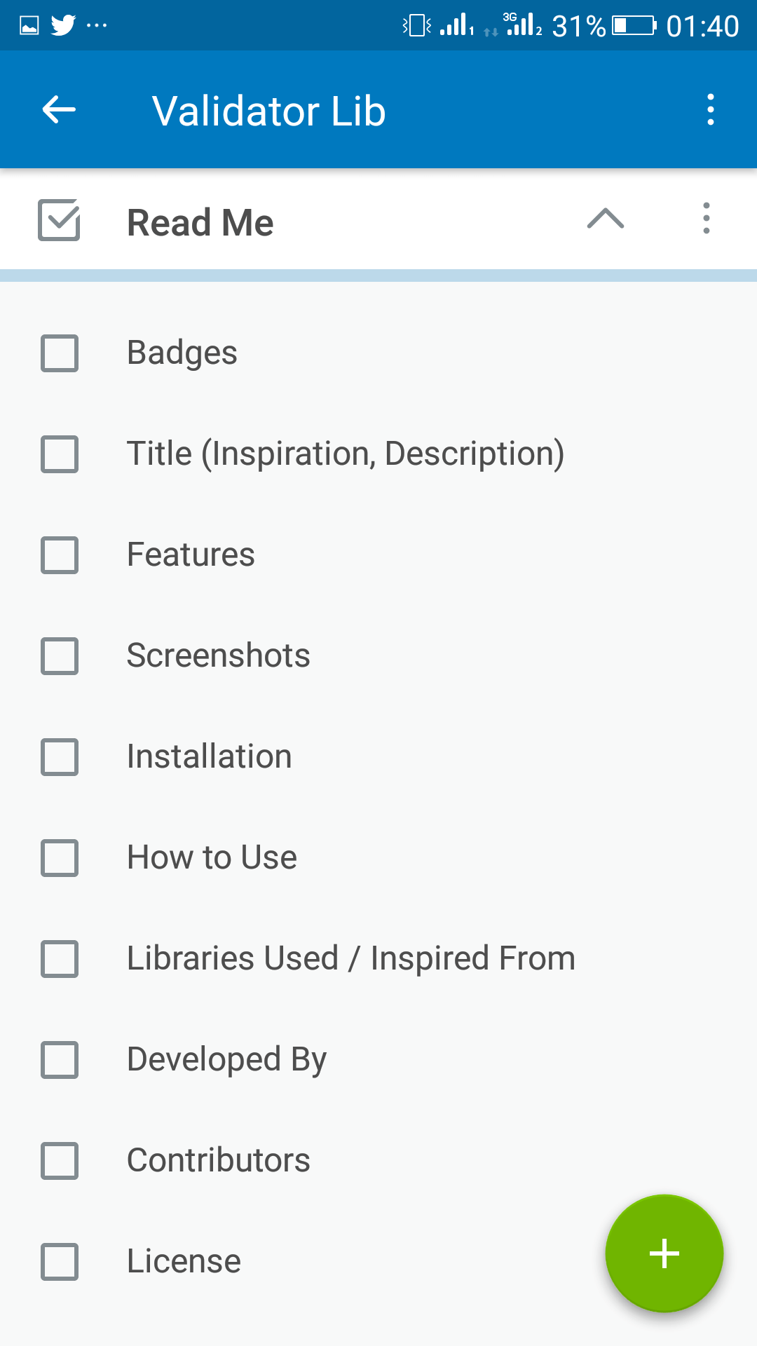 My Read Me checklist for Github Projects