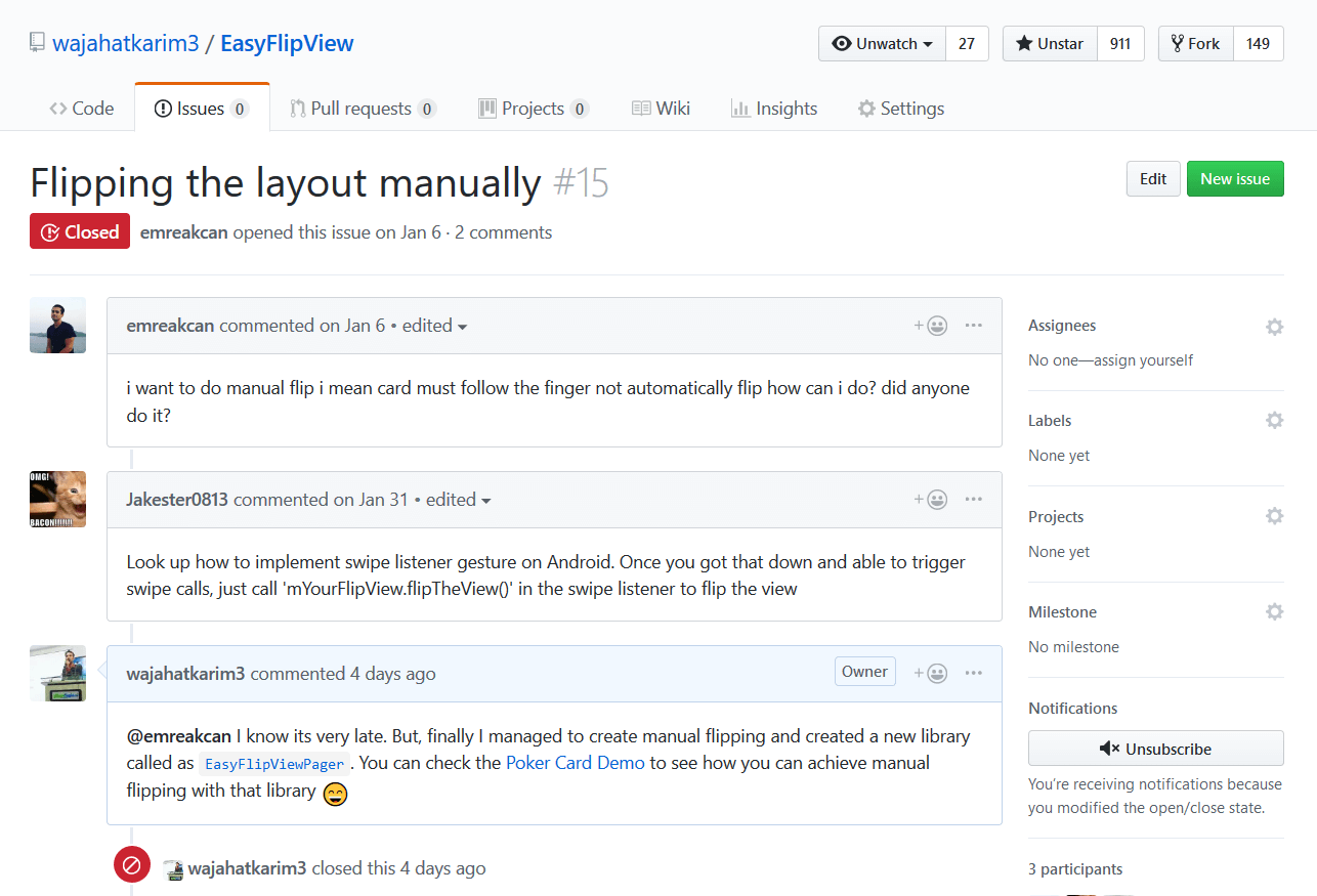 The [issue of flipping layout manually](https://github.com/wajahatkarim3/EasyFlipView/issues/15) from [EasyFlipView library](https://github.com/wajahatkarim3/EasyFlipView/)