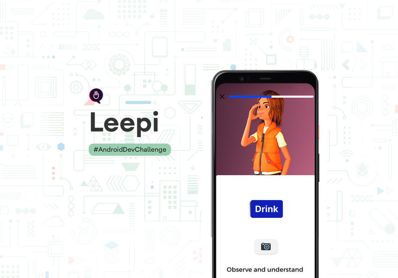 Leepi and their phone holder — [Image Credits](https://blog.google/products/android/developer-challenge-winners)