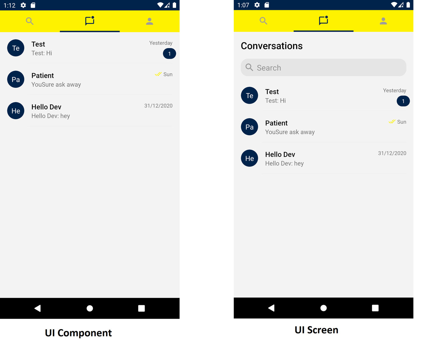 Difference between CometChatConversationList and CometChatConversationListScreen