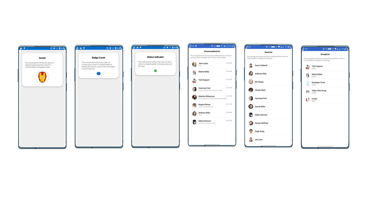 UI Components of Java Chat UI Kit