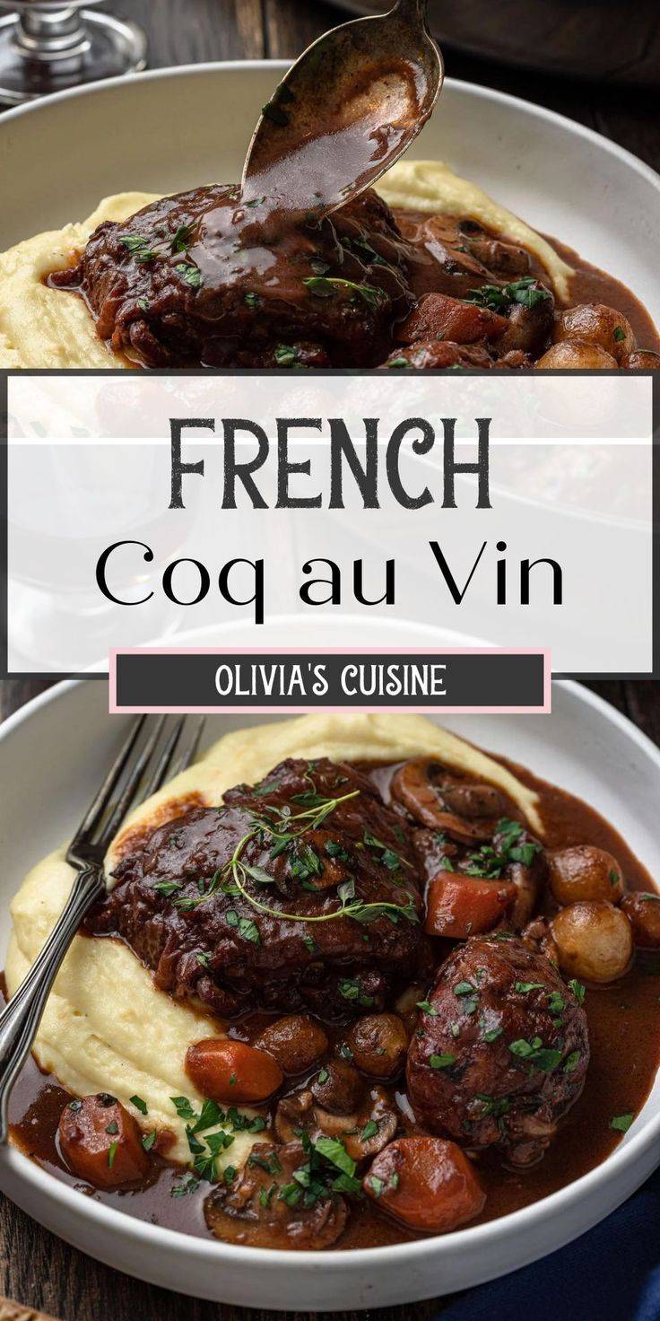 Coq au vin français