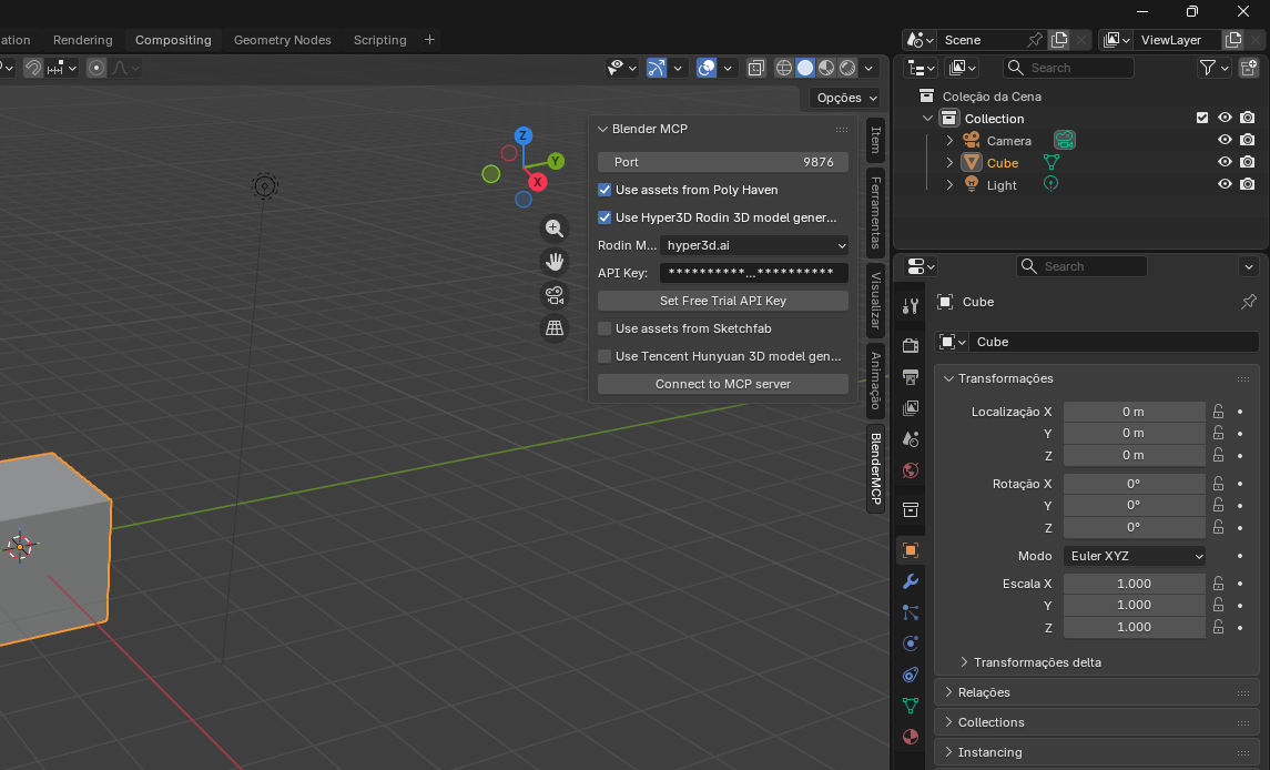 Painel BlenderMCP