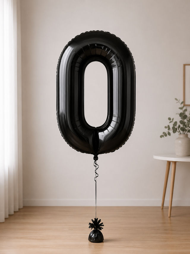 Foil balloon figure "Number"  чорна металік  from 0 to 9