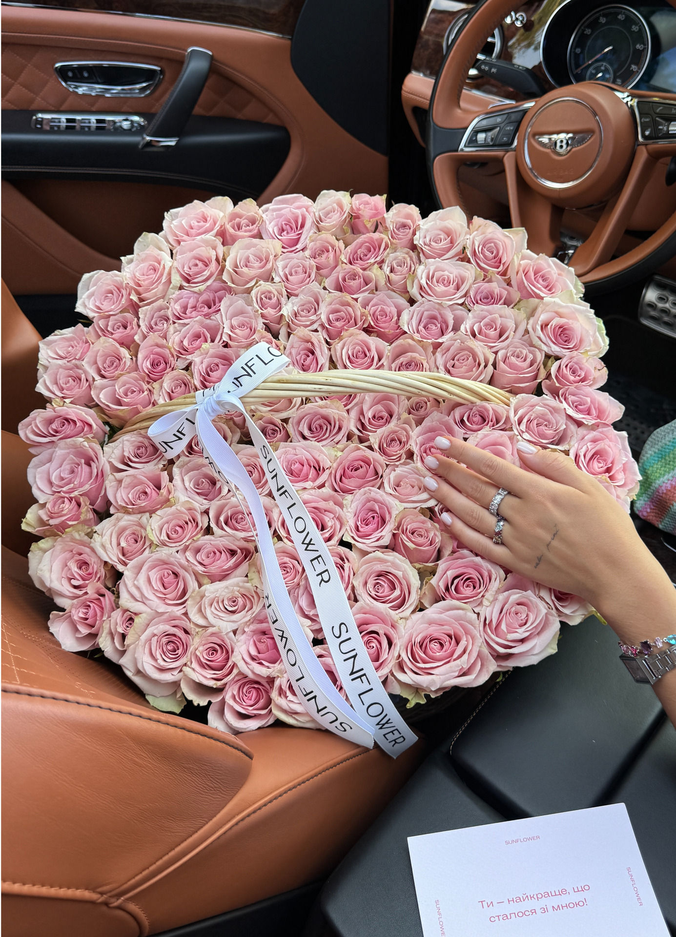 101 Pink Roses in a Basket