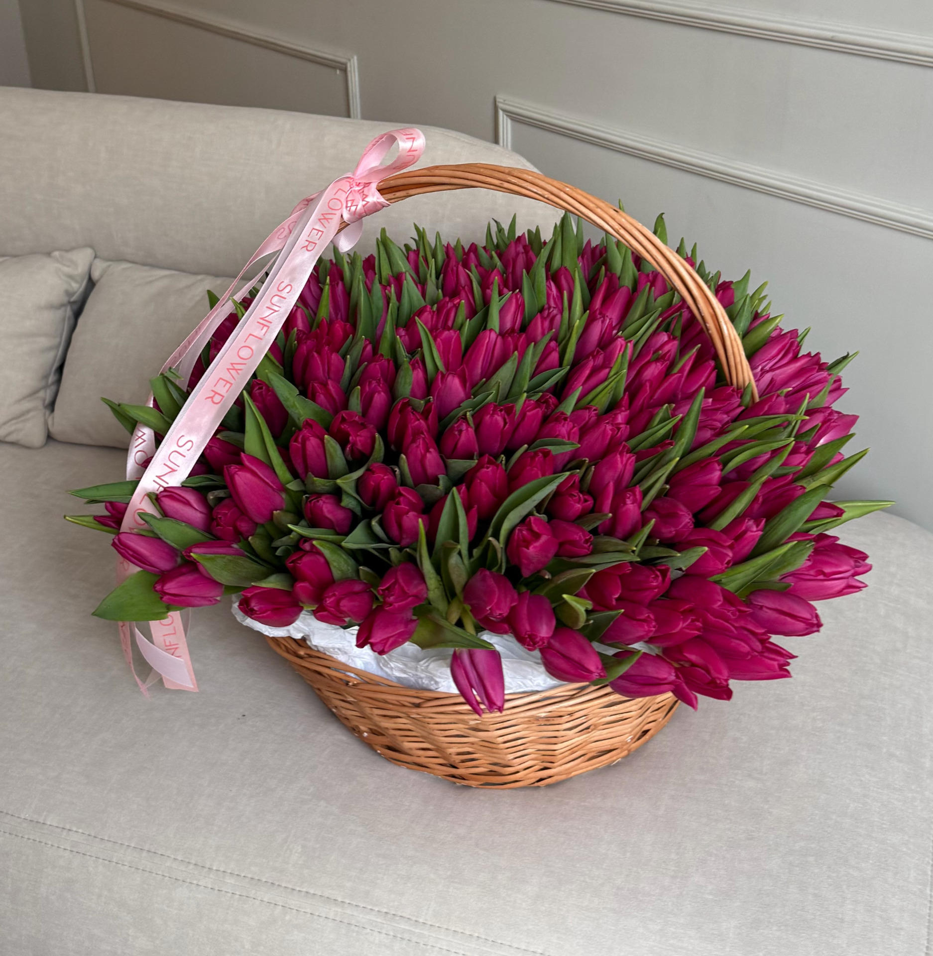 Pink Ardour  Tulip Basket