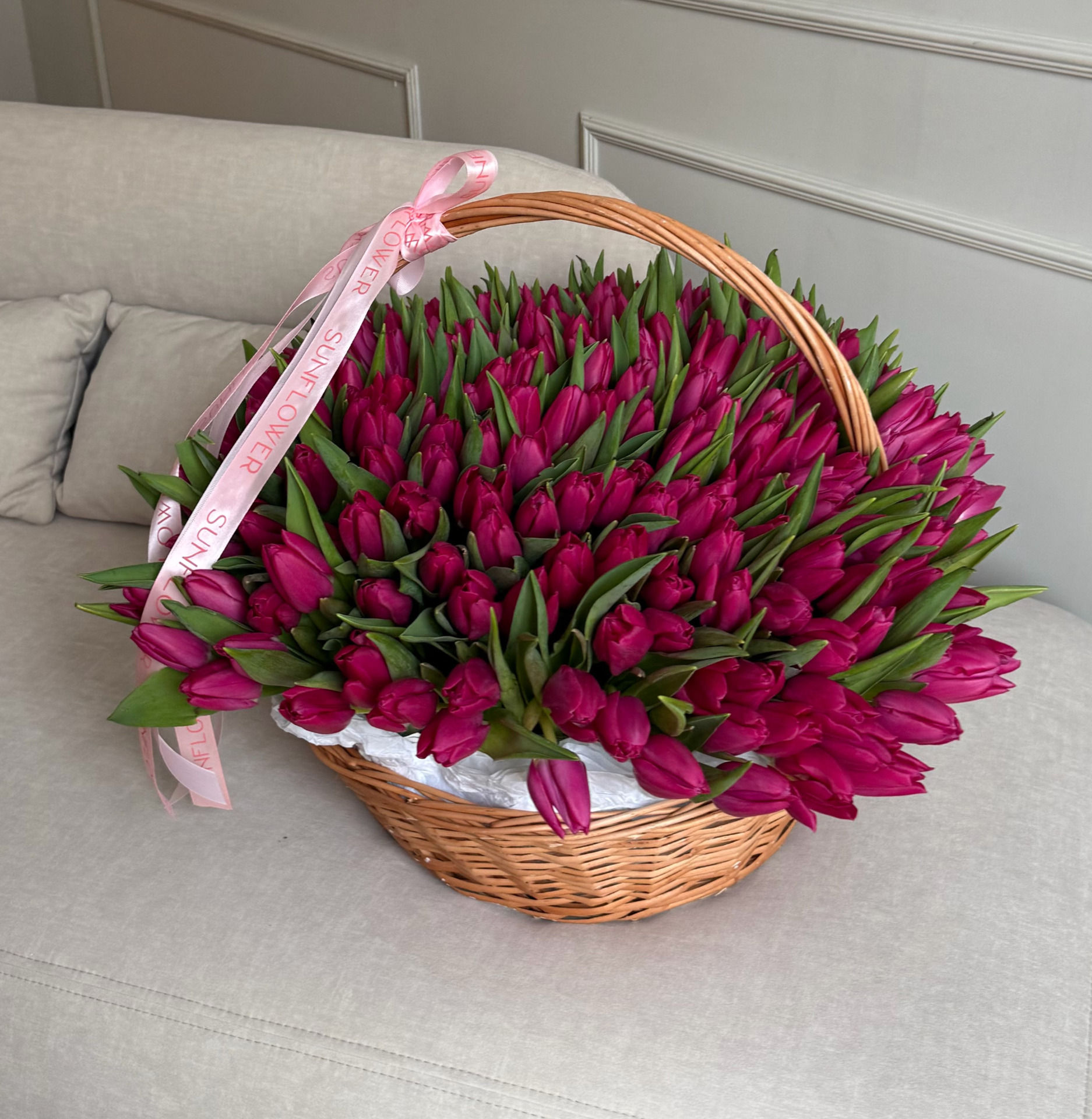 Pink Ardour  Tulip Basket