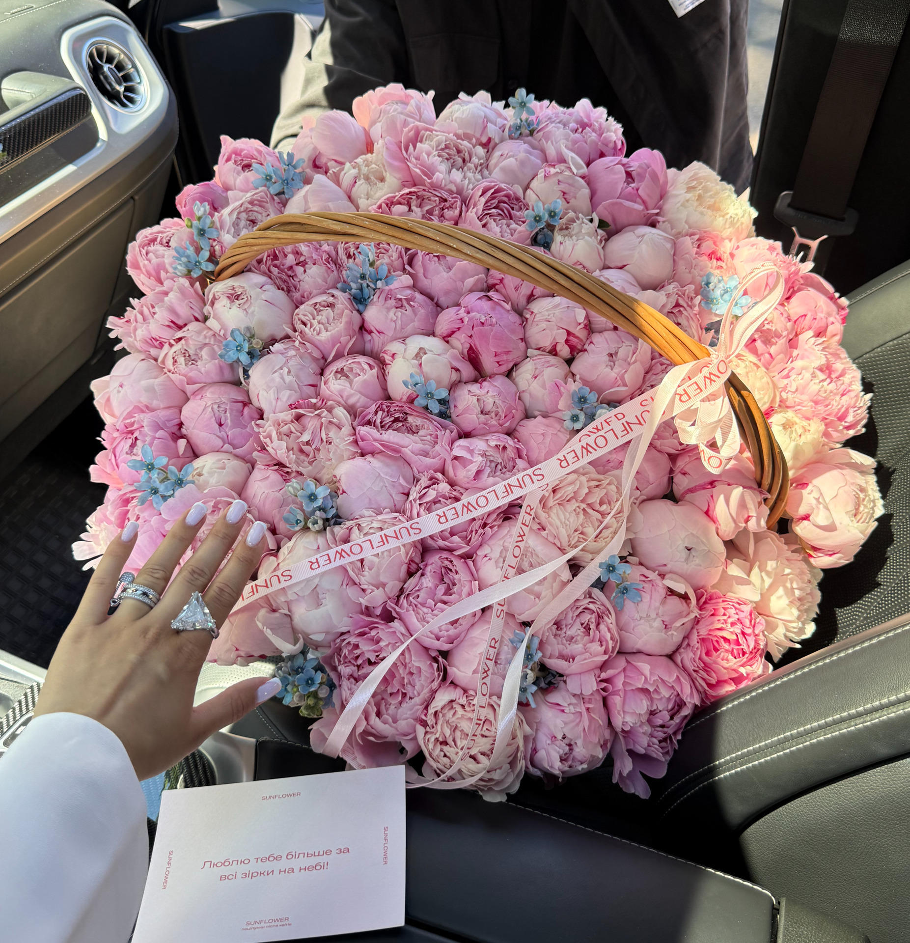 Basket of 103 Sara Bernhard Peonies