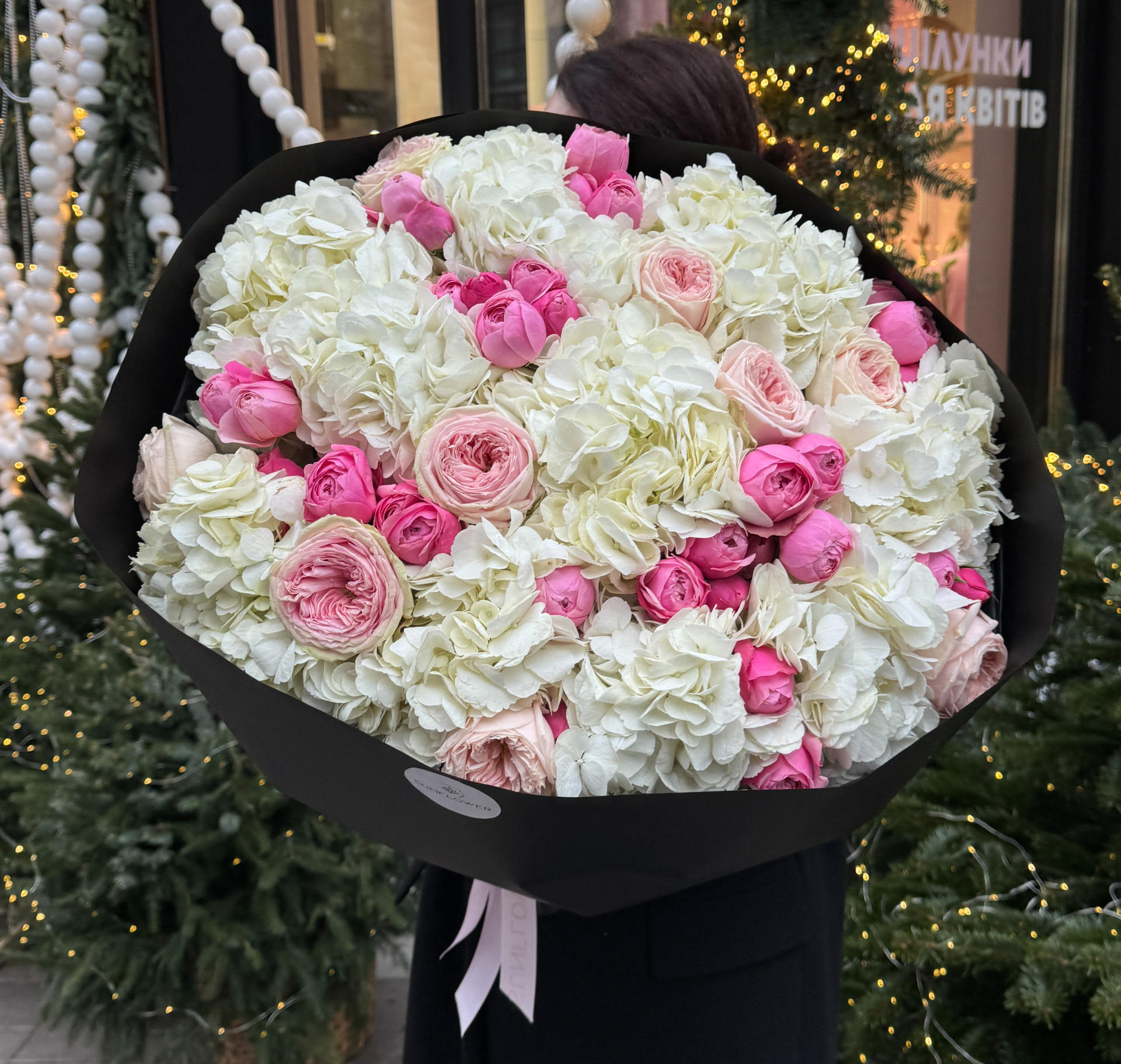 Bouquet L in white and pink