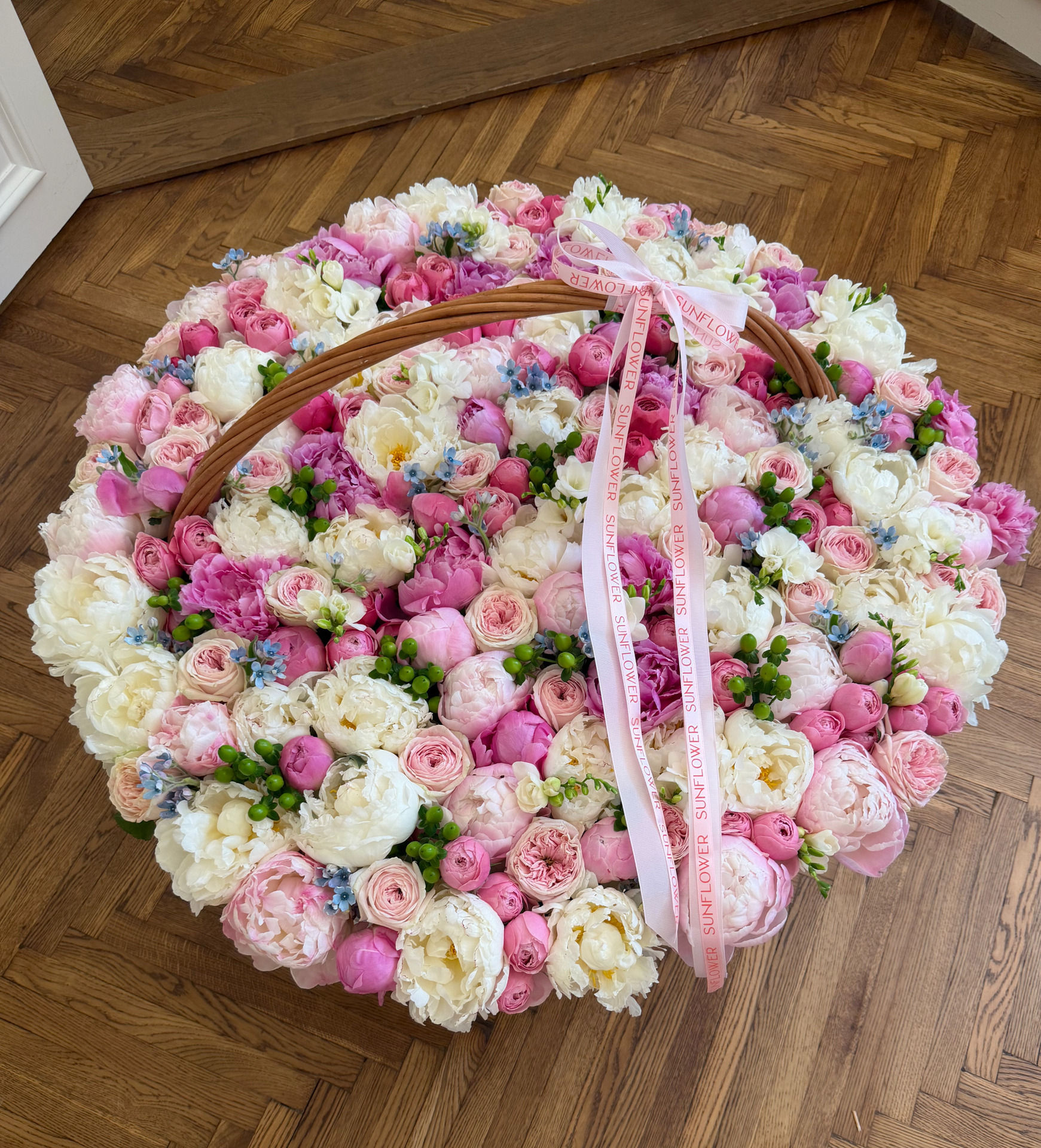 XL Basket Arrangement with Peonies & Roses
