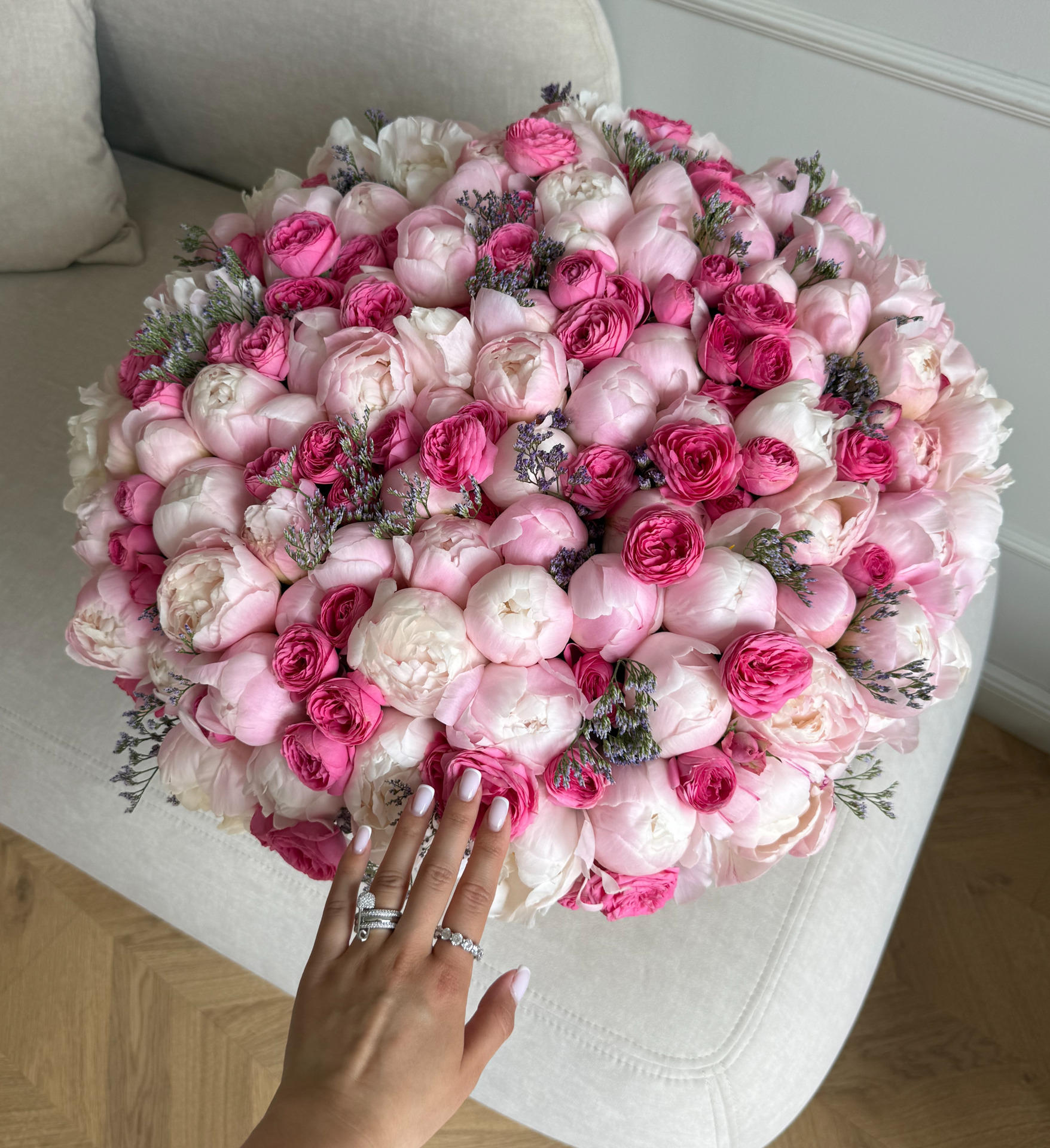 Peony & Giselle Rose Wicker Basket