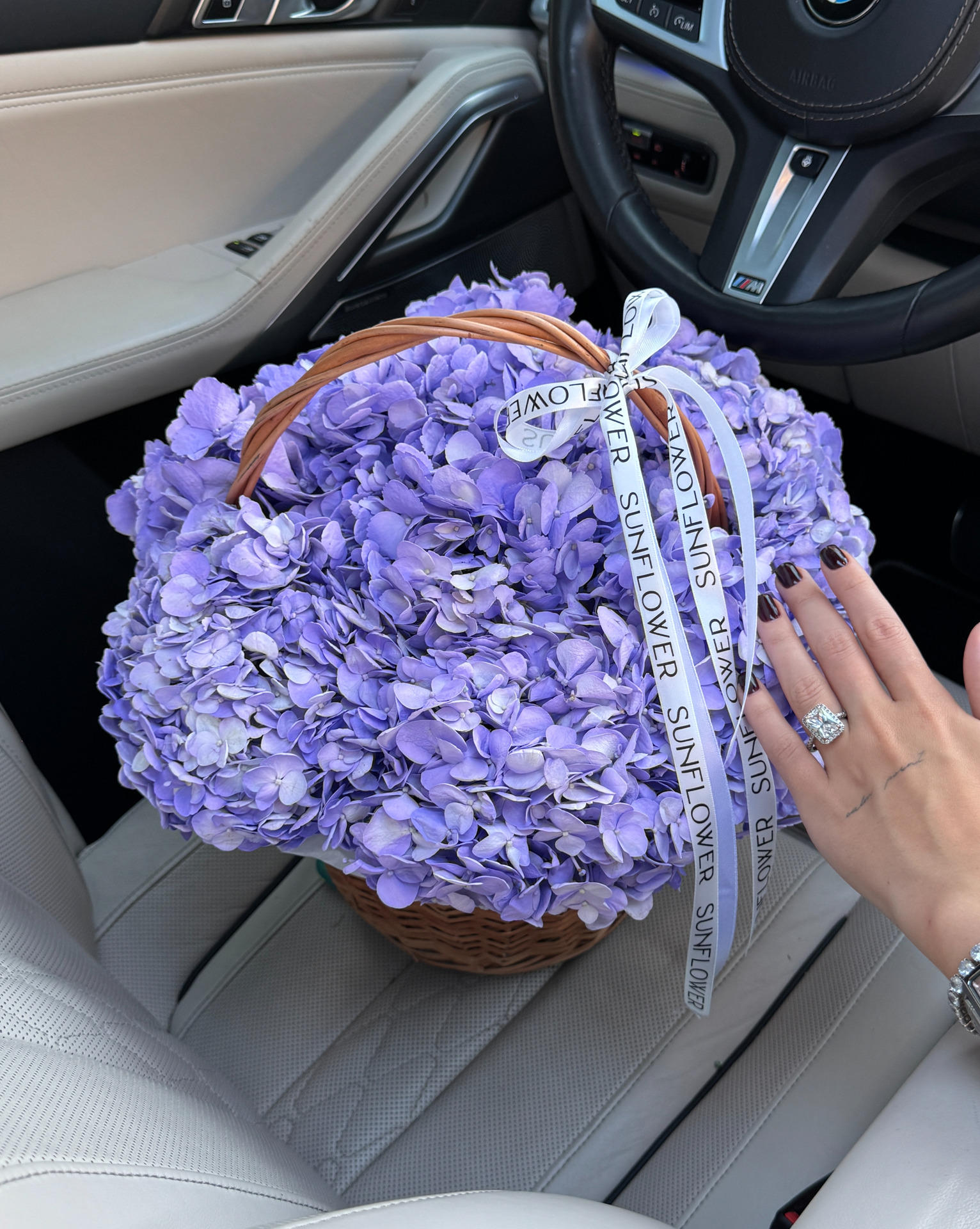 Colombian Hydrangea Lavander Basket