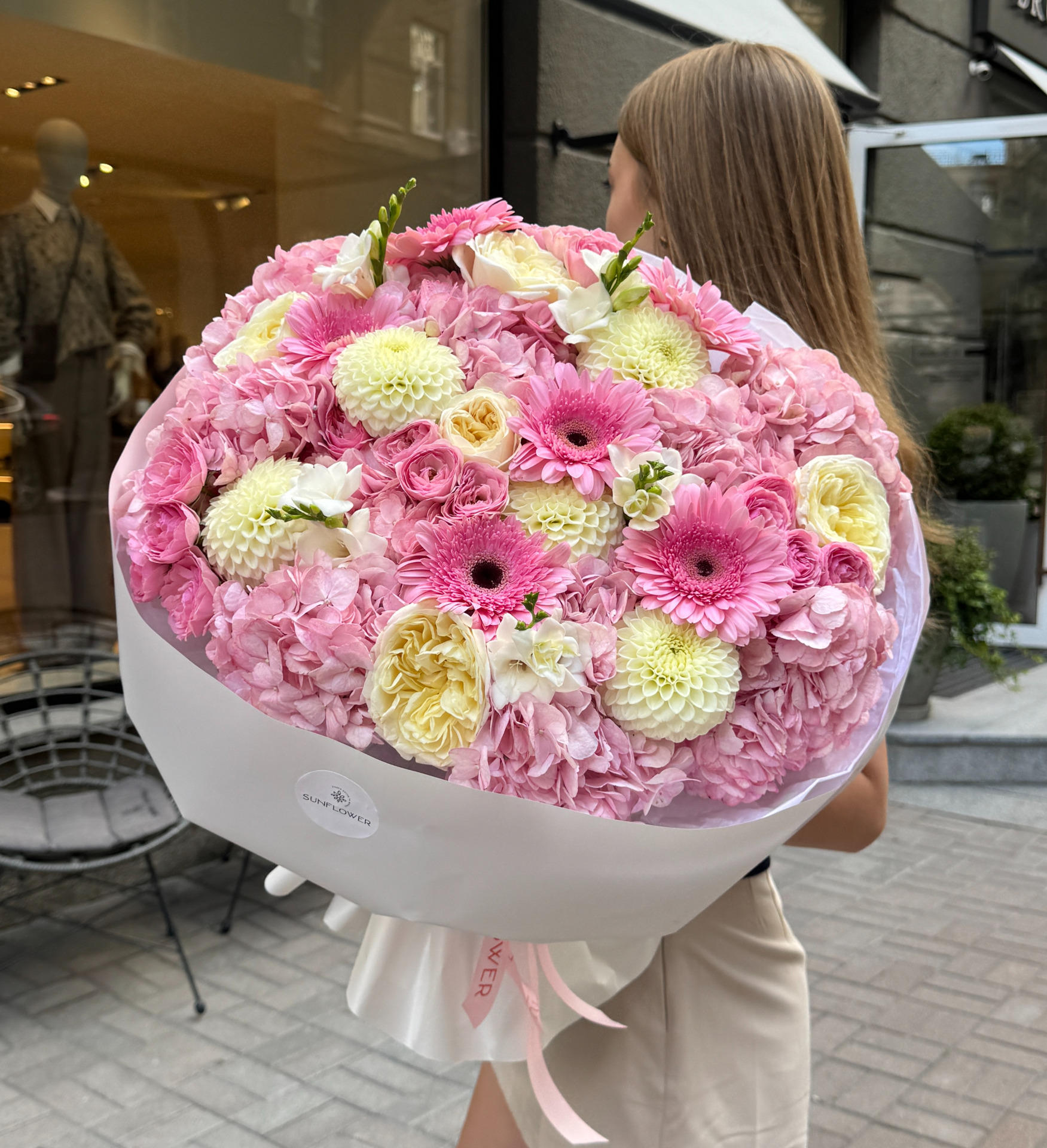 Hydrangea, Peony Rose & Dahlia Bouquet