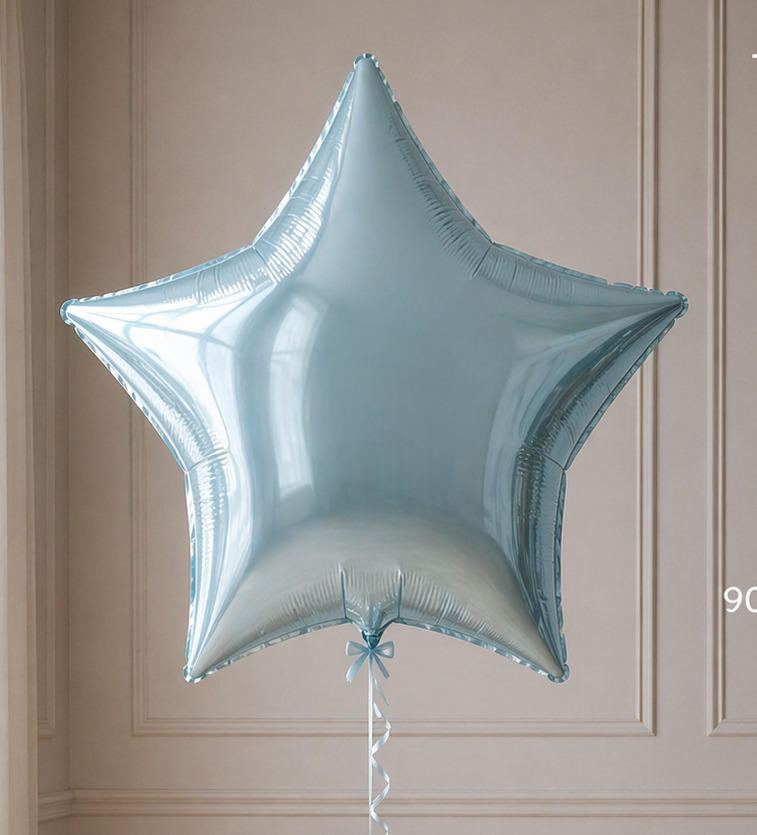 Foil balloon figure "Star blue pastel"