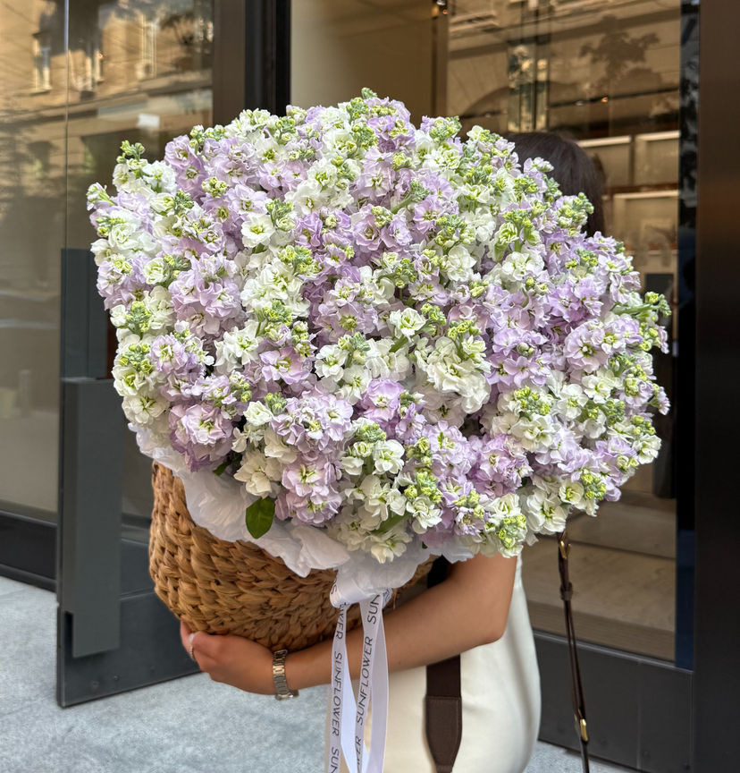 Matthiola Basket — White & Lavender