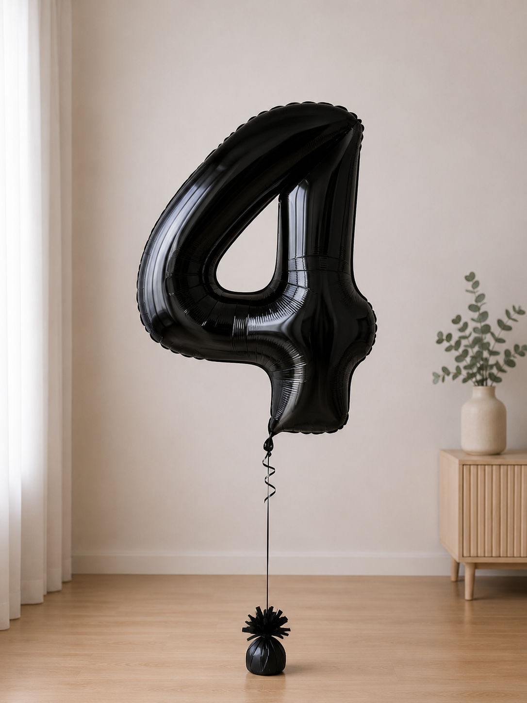 Foil balloon figure "Number"  чорна металік  from 0 to 9