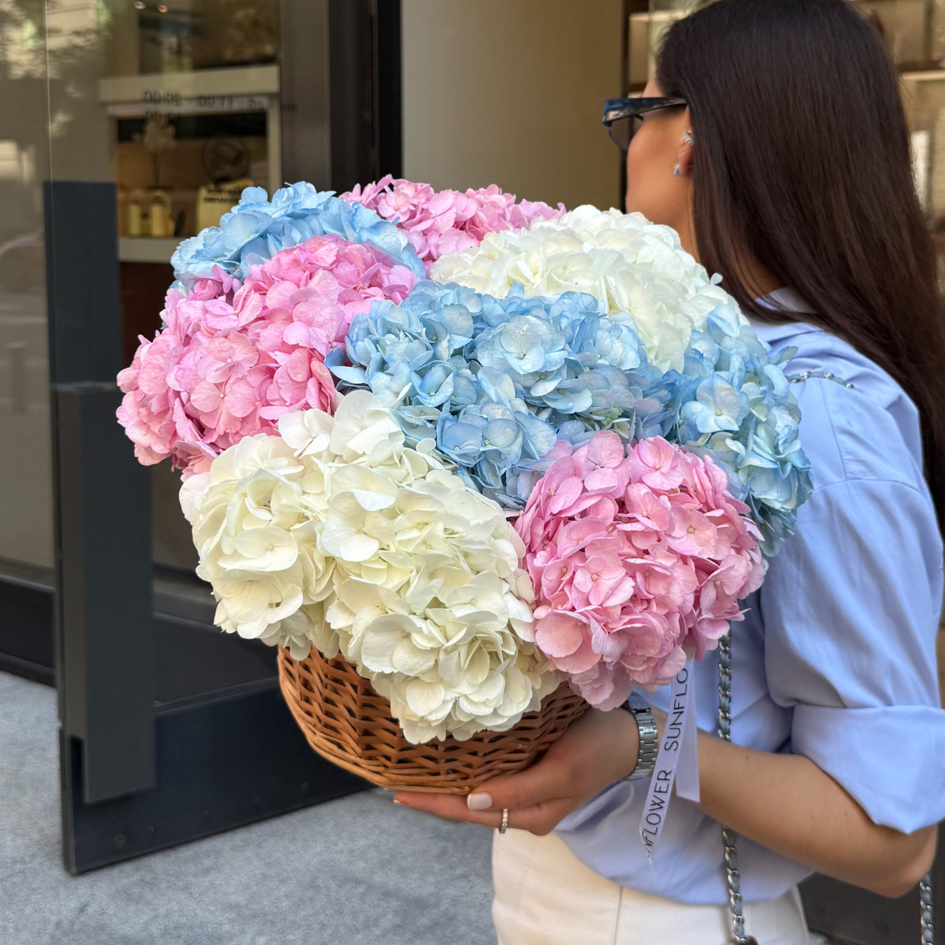 Hydrangea Basket Arrangement XS