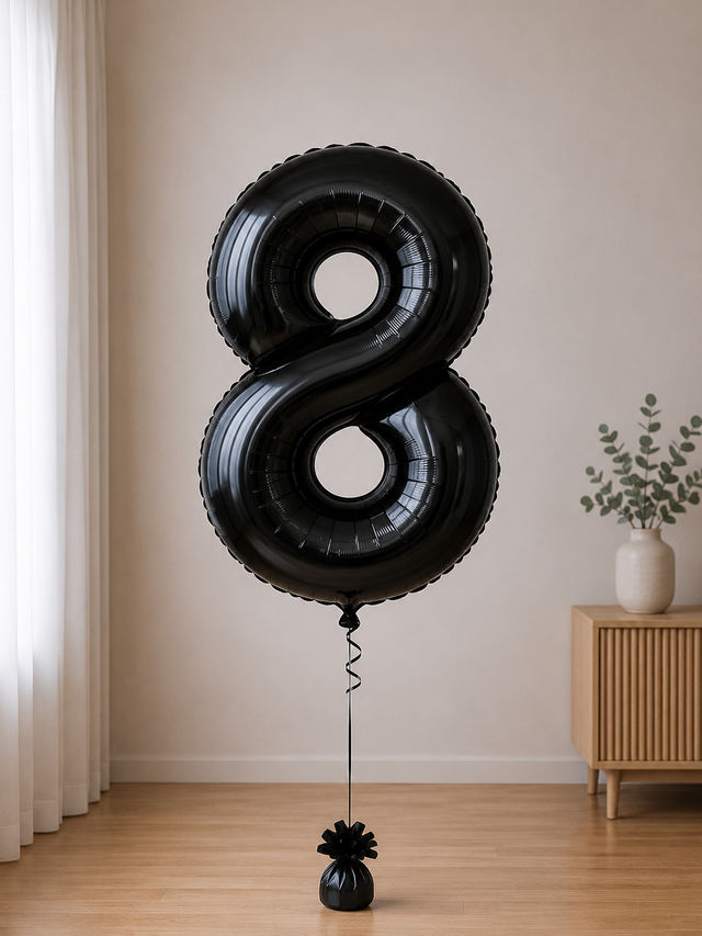 Foil balloon figure "Number"  чорна металік  from 0 to 9