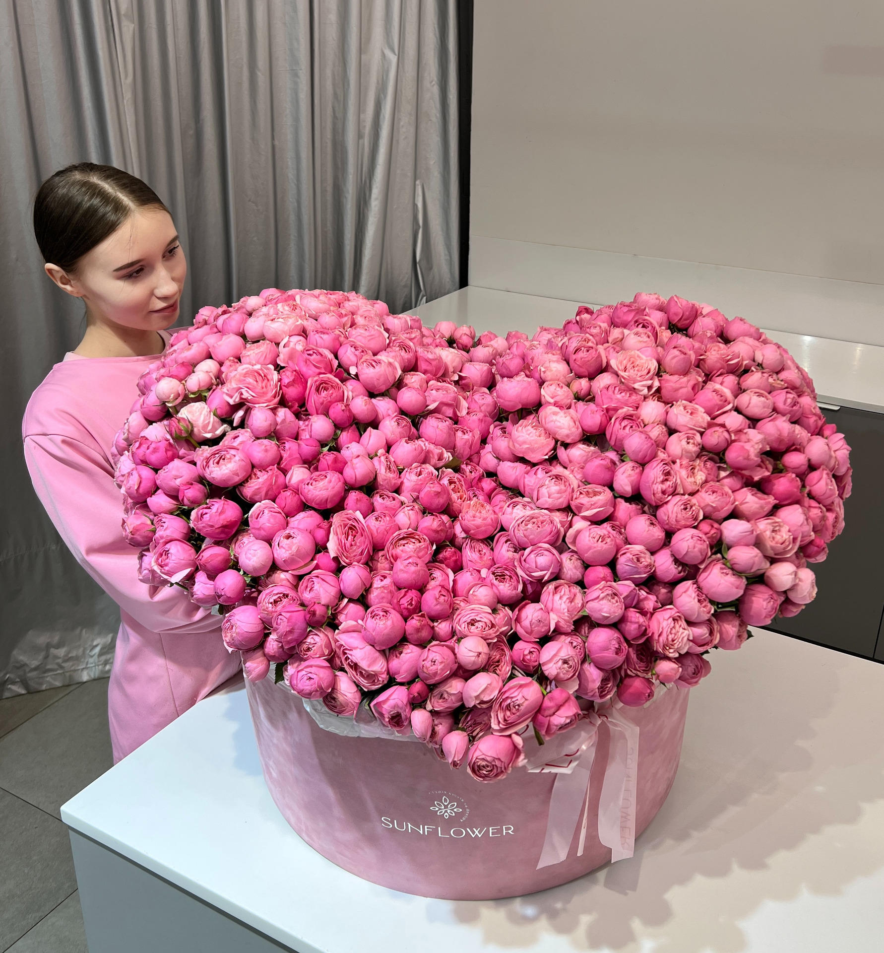 Кошик XL  "Серце" з кущової троянди