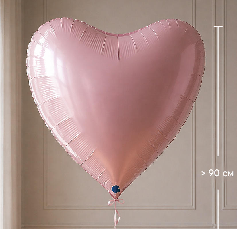 Foil balloon figure "Heart pink pastel"