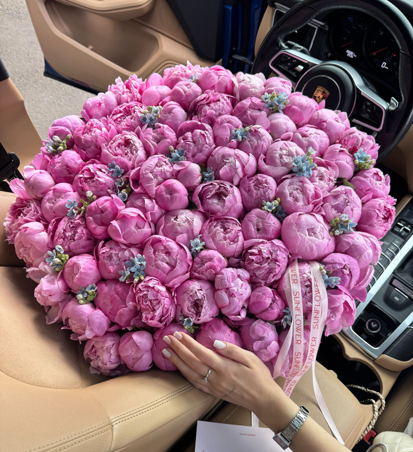 Alex Fleming Peony Basket Arrangement