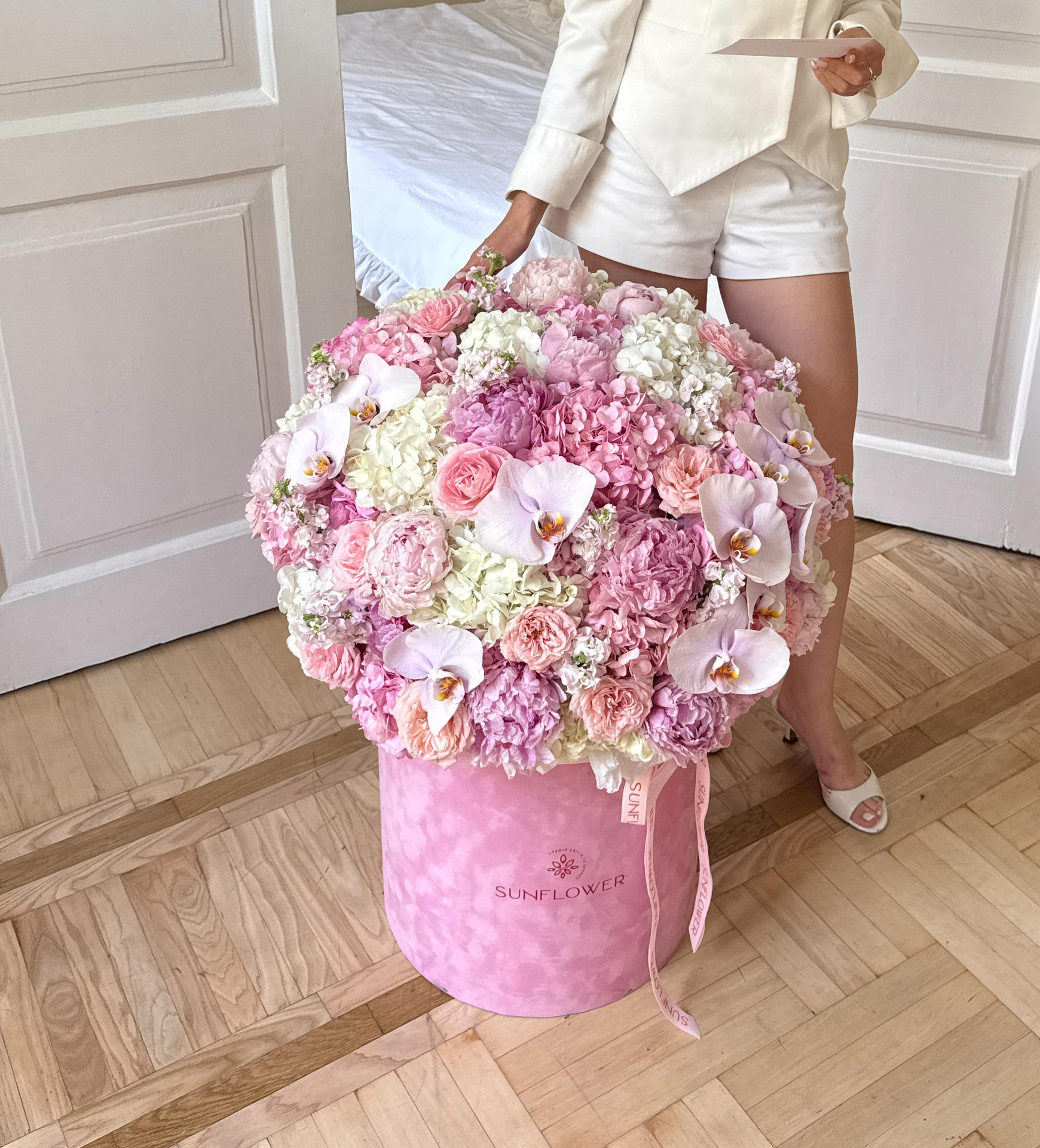Pink Velvet Box Floral Arrangement