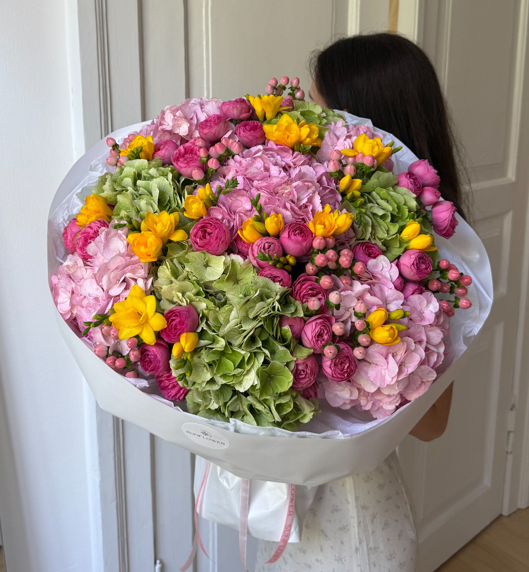 Hydrangea, Rose & Freesia Bouquet