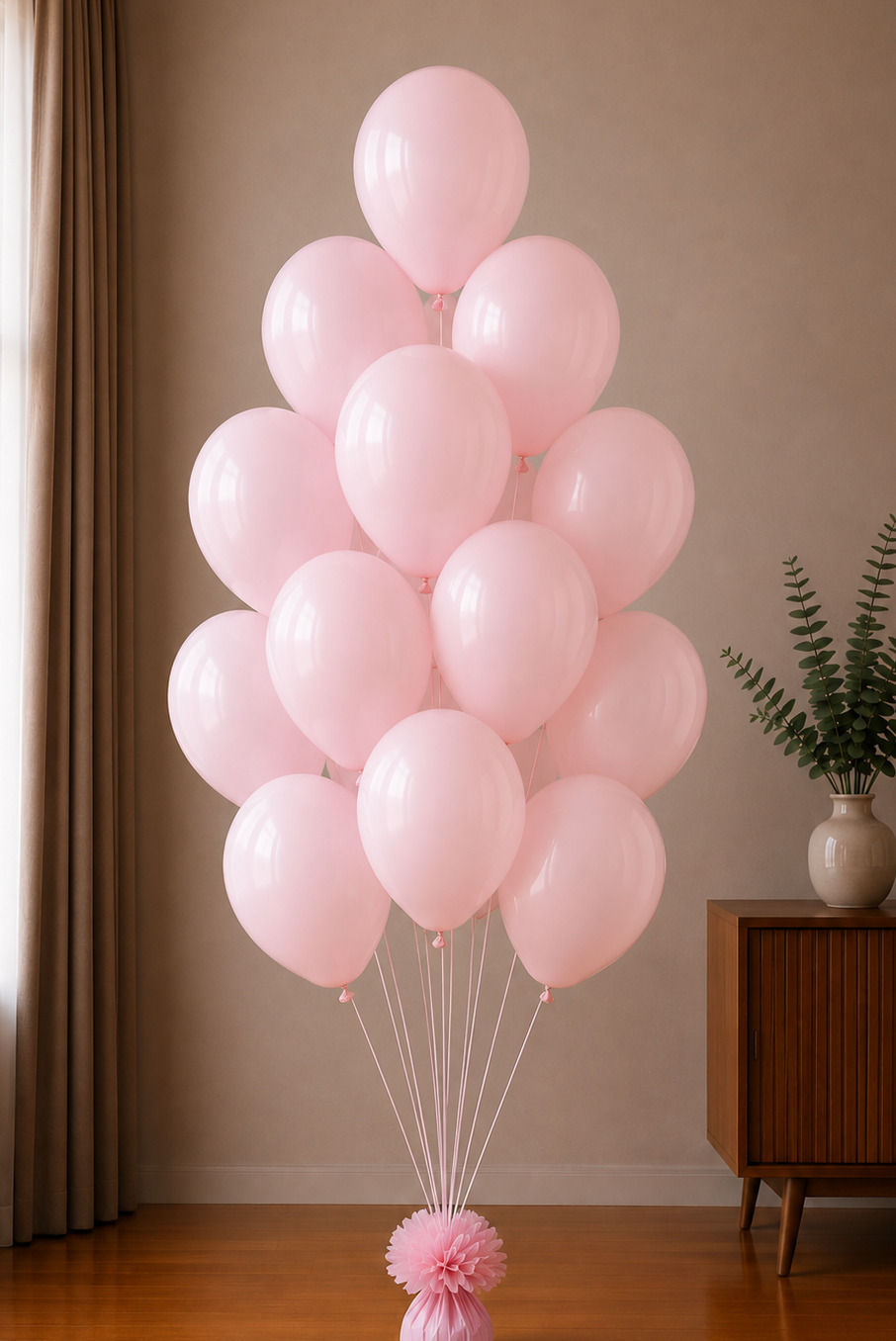 Фонтан з латексних кульок Baby Pink