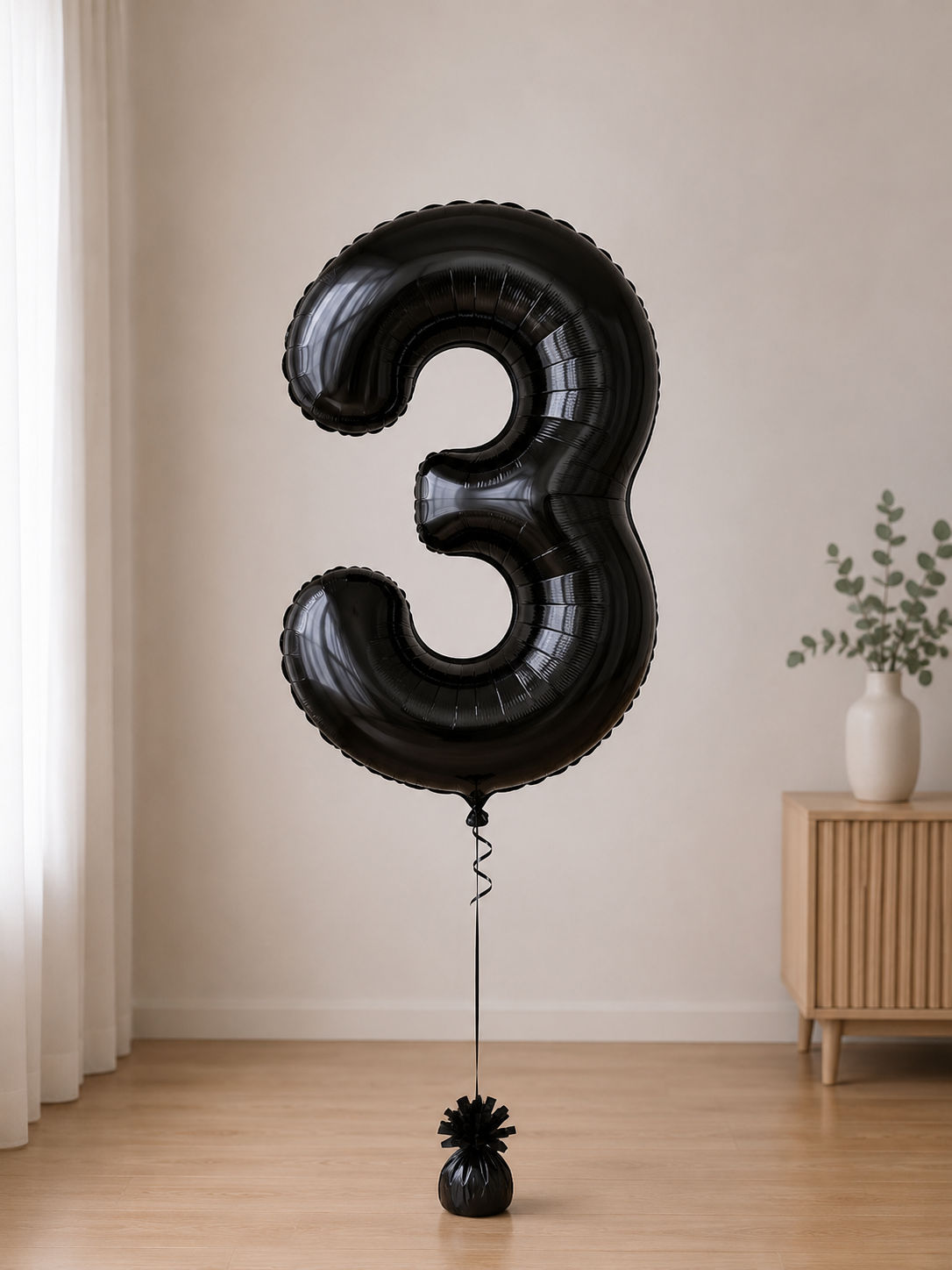 Foil balloon figure "Number"  чорна металік  from 0 to 9