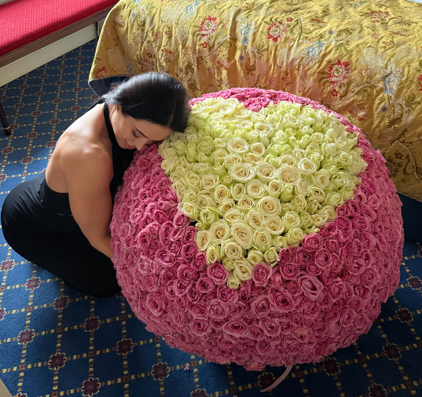 XL basket in a box with a heart in the center