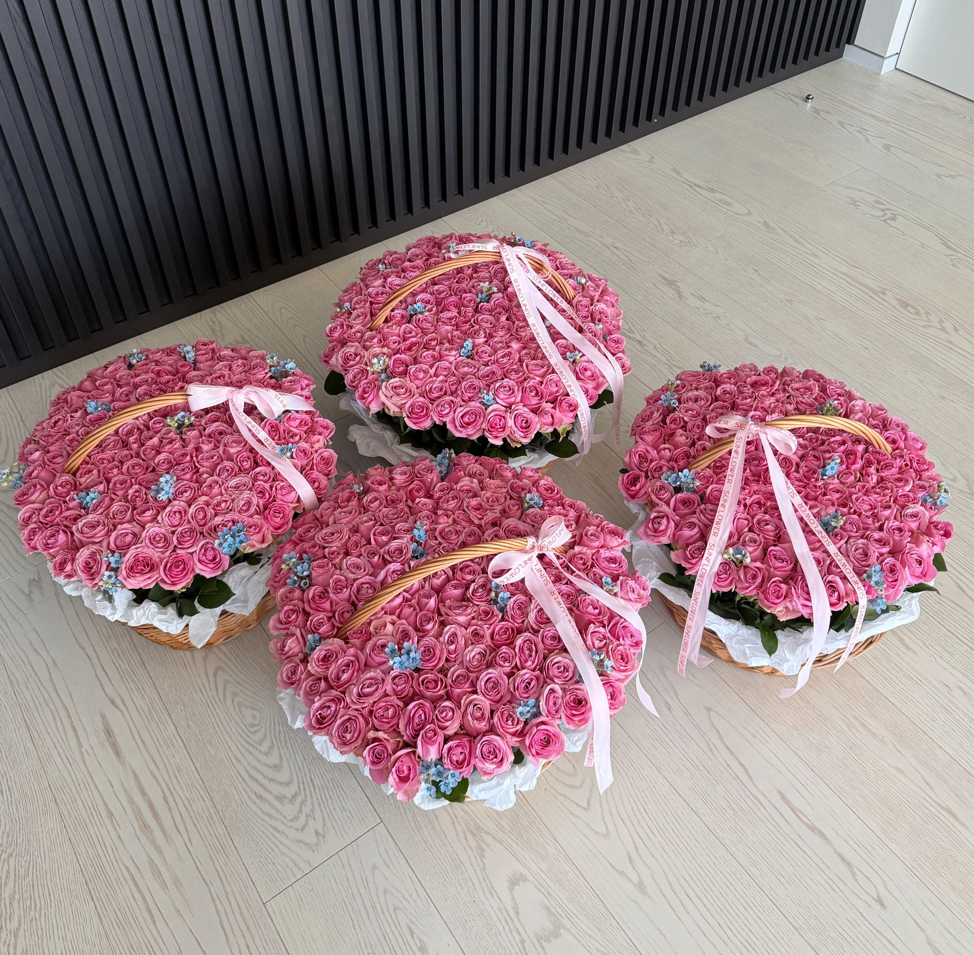 Delicate S baskets in pink and blue