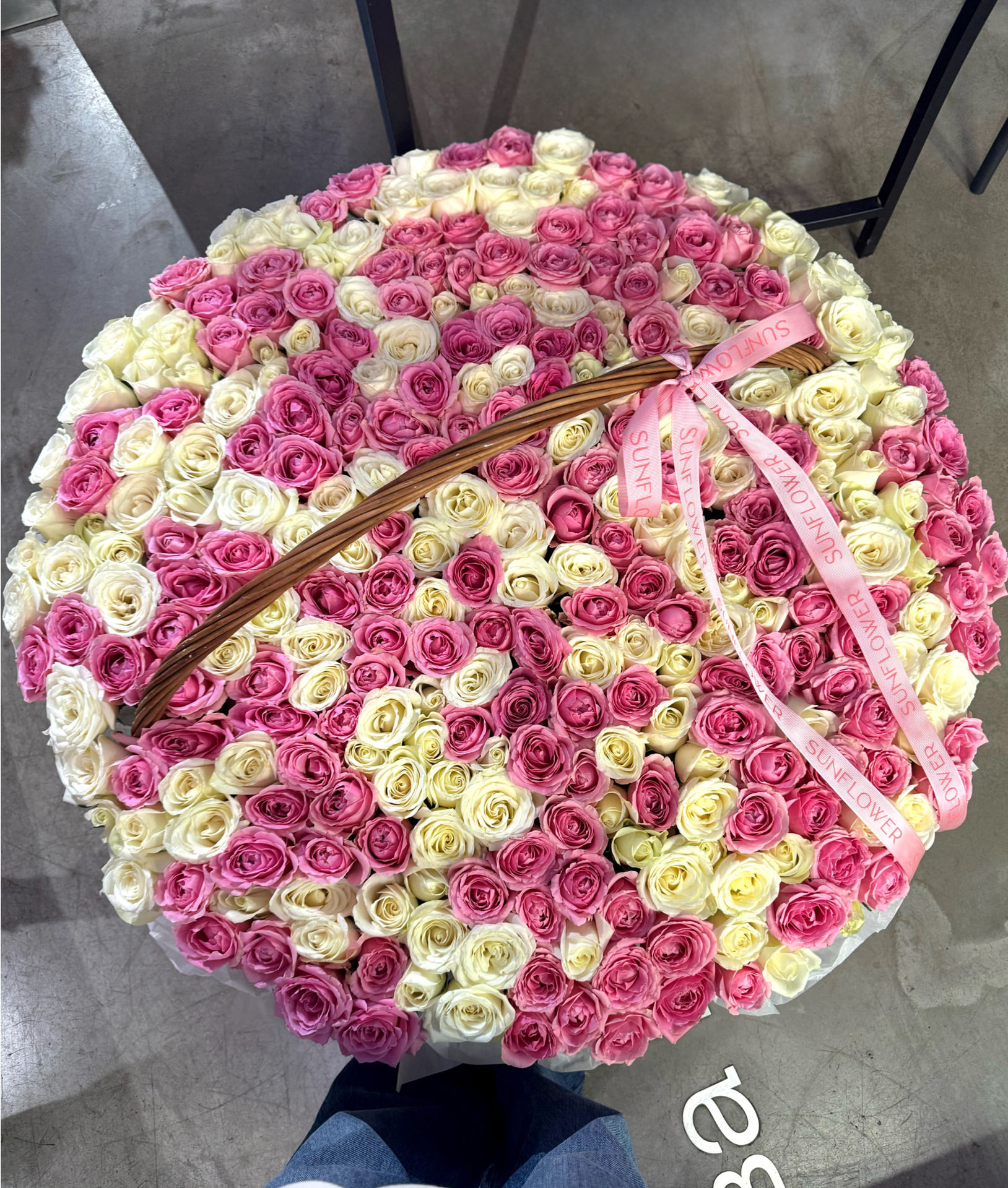 Basket of Mixed Roses