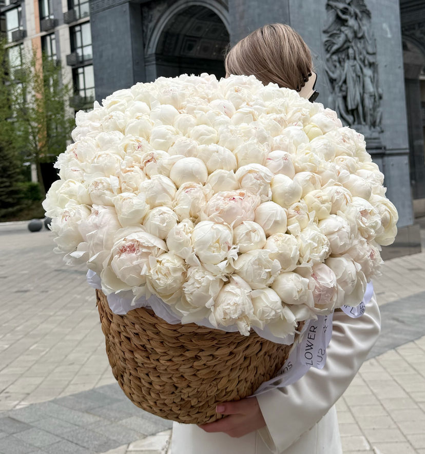 Basket of peonies Odile