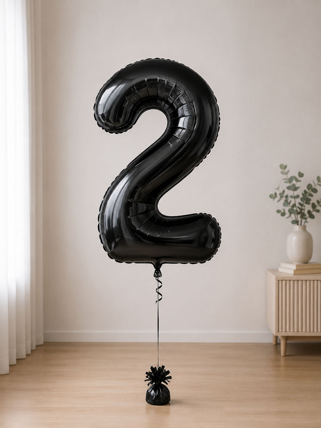 Foil balloon figure "Number"  чорна металік  from 0 to 9