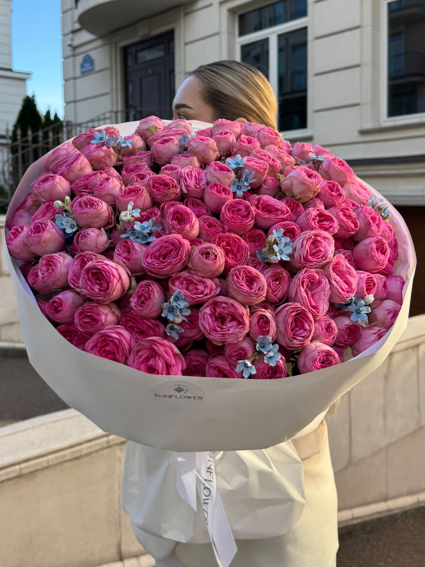Pink Roses & Oxypetalum Bouquet in Size M