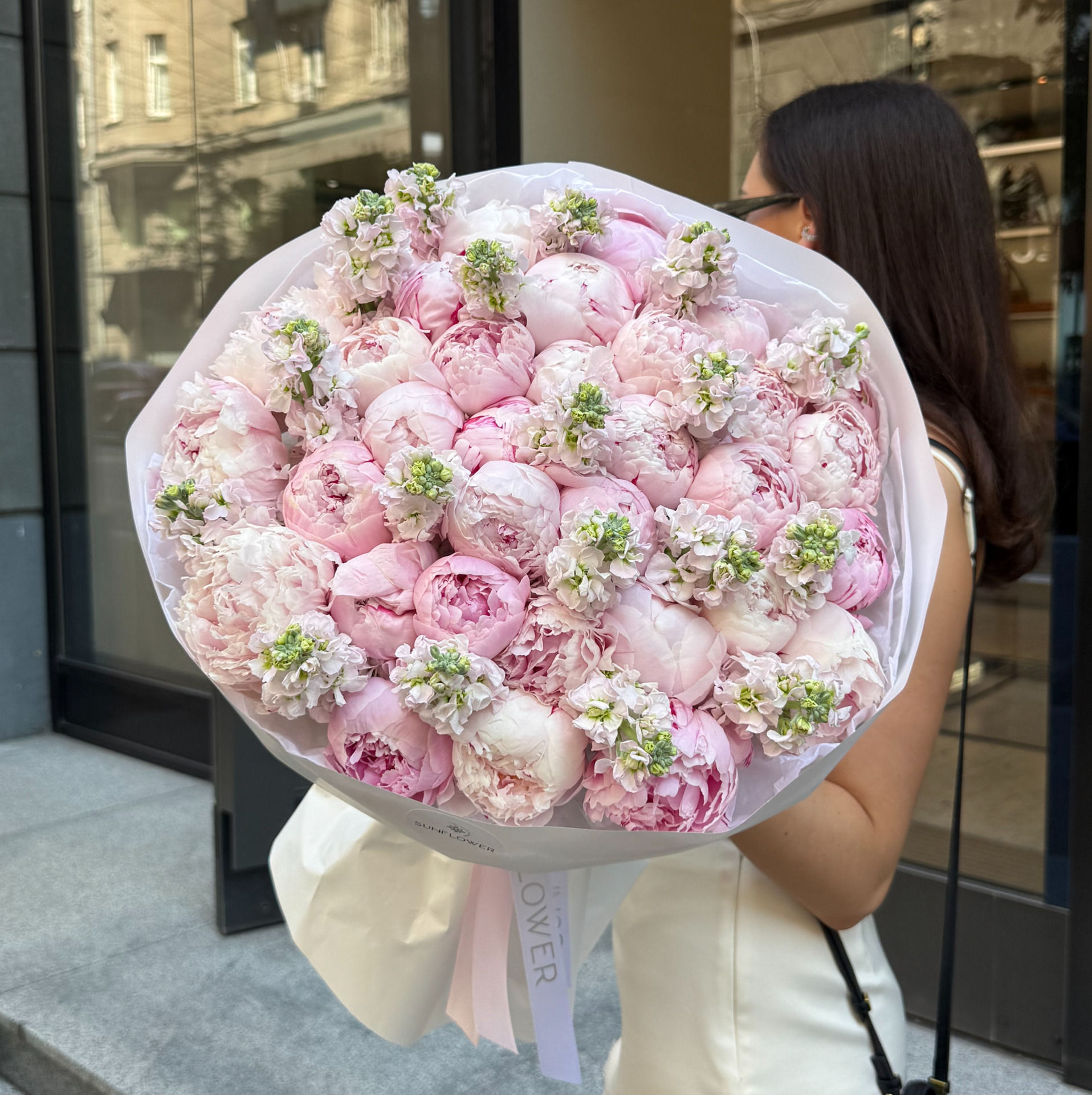 Sara Bernhard Peony Bouquet with Stock