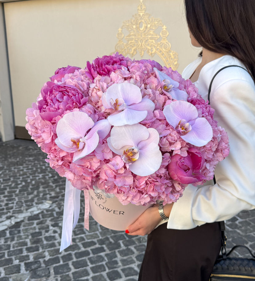 Hydrangea, Peony & Orchid Flower Box XS