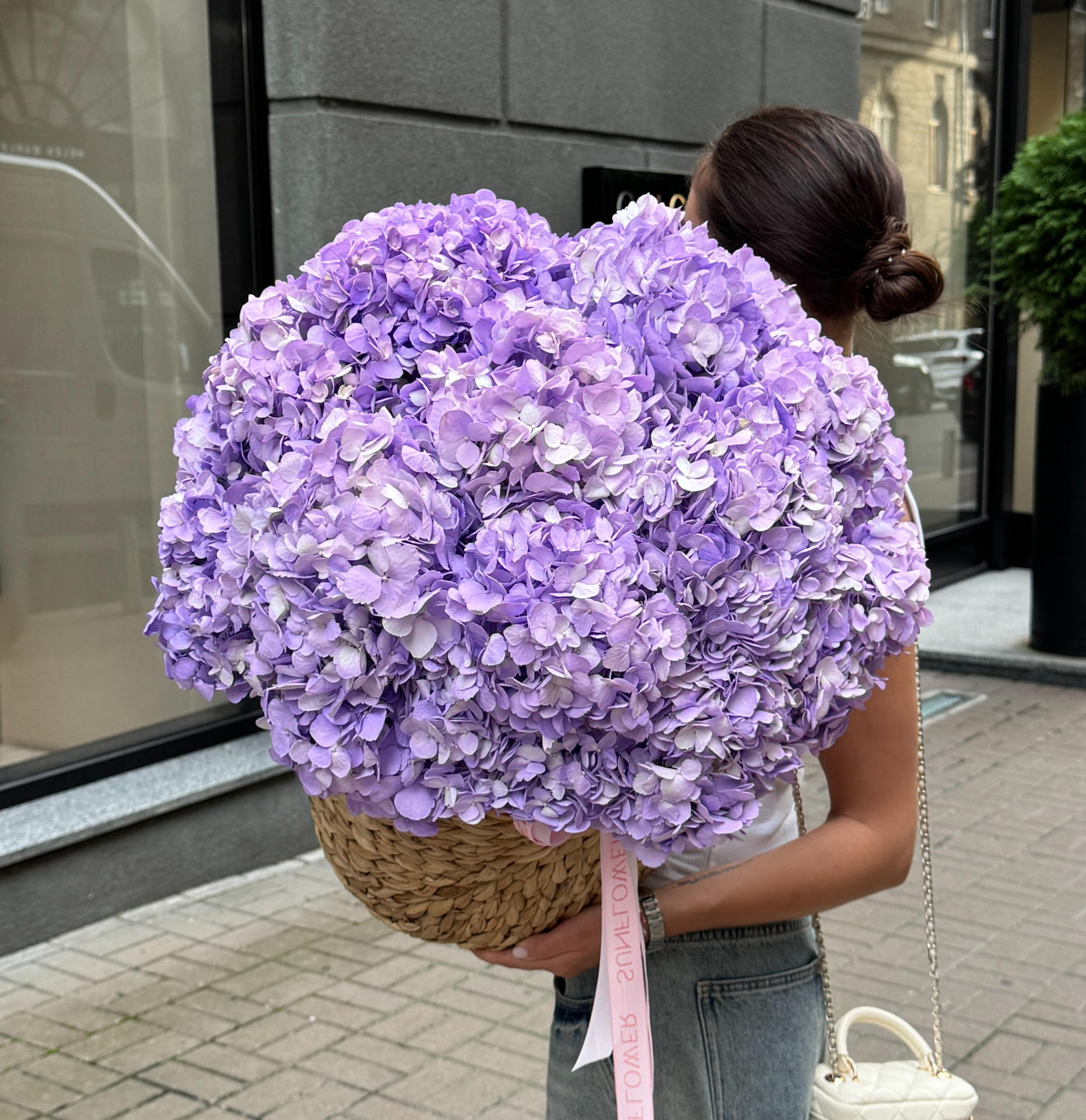 Colombian Lavander Hydrangea Basket