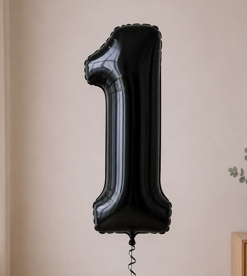Foil balloon figure "Number"  чорна металік  from 0 to 9