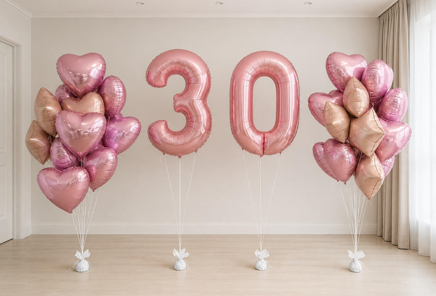 Foil balloon fountain + numbers