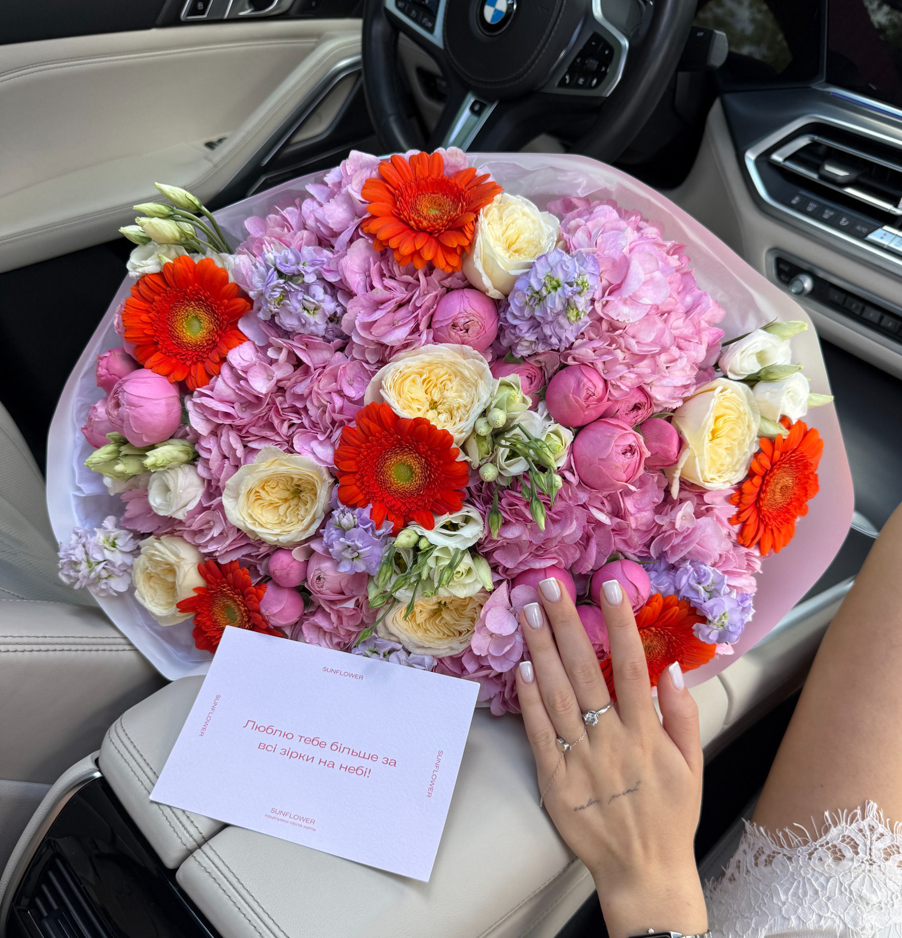 Large Bouquet with Hydrangeas, Roses & Gerberas
