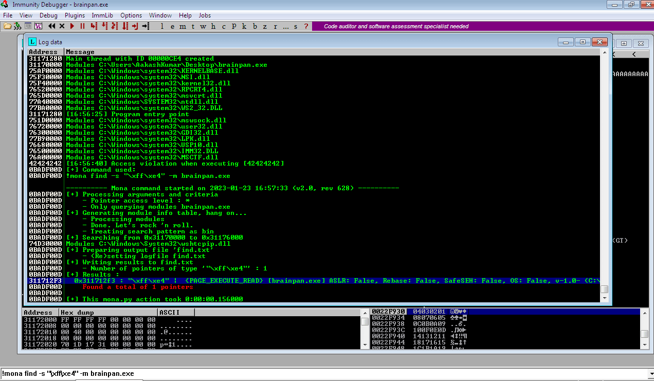 Brainpan 1 vuln hub