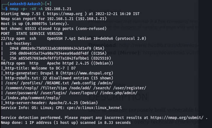 DC:7 Vuln Hub Machine Walkthrough