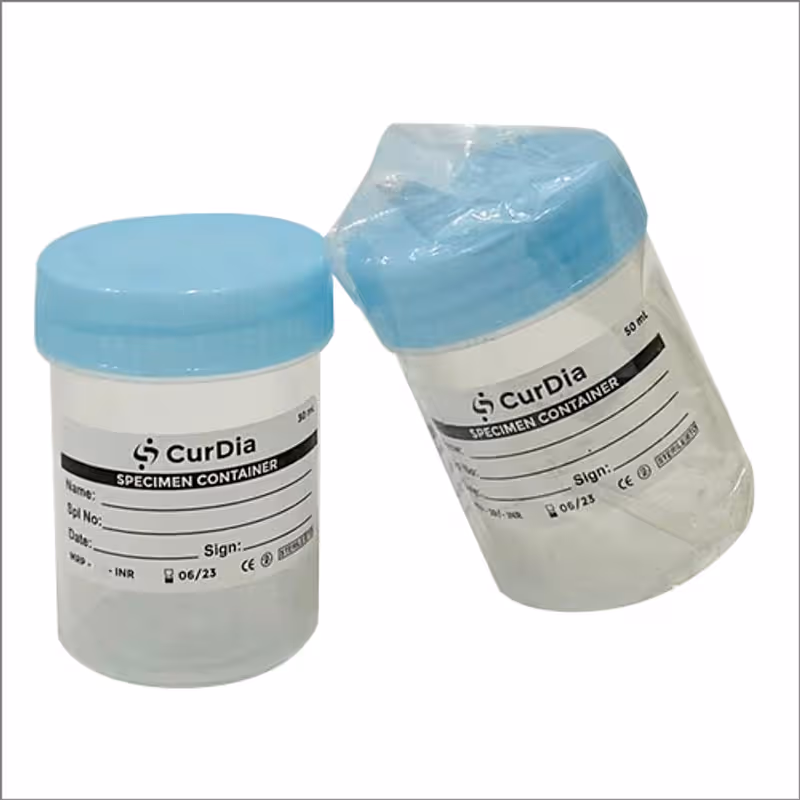 Curdia Urine Container Non Sterile - 40ml Individual Pack Pack of 100 Pieces